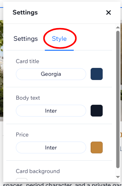 Featured Listings style settings Featured Listings style settings