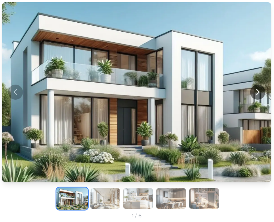 Example of a photo gallery in Carousel mode