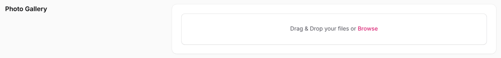 Photo gallery field in the property form