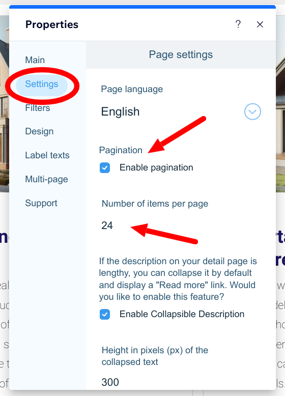 Enable pagination